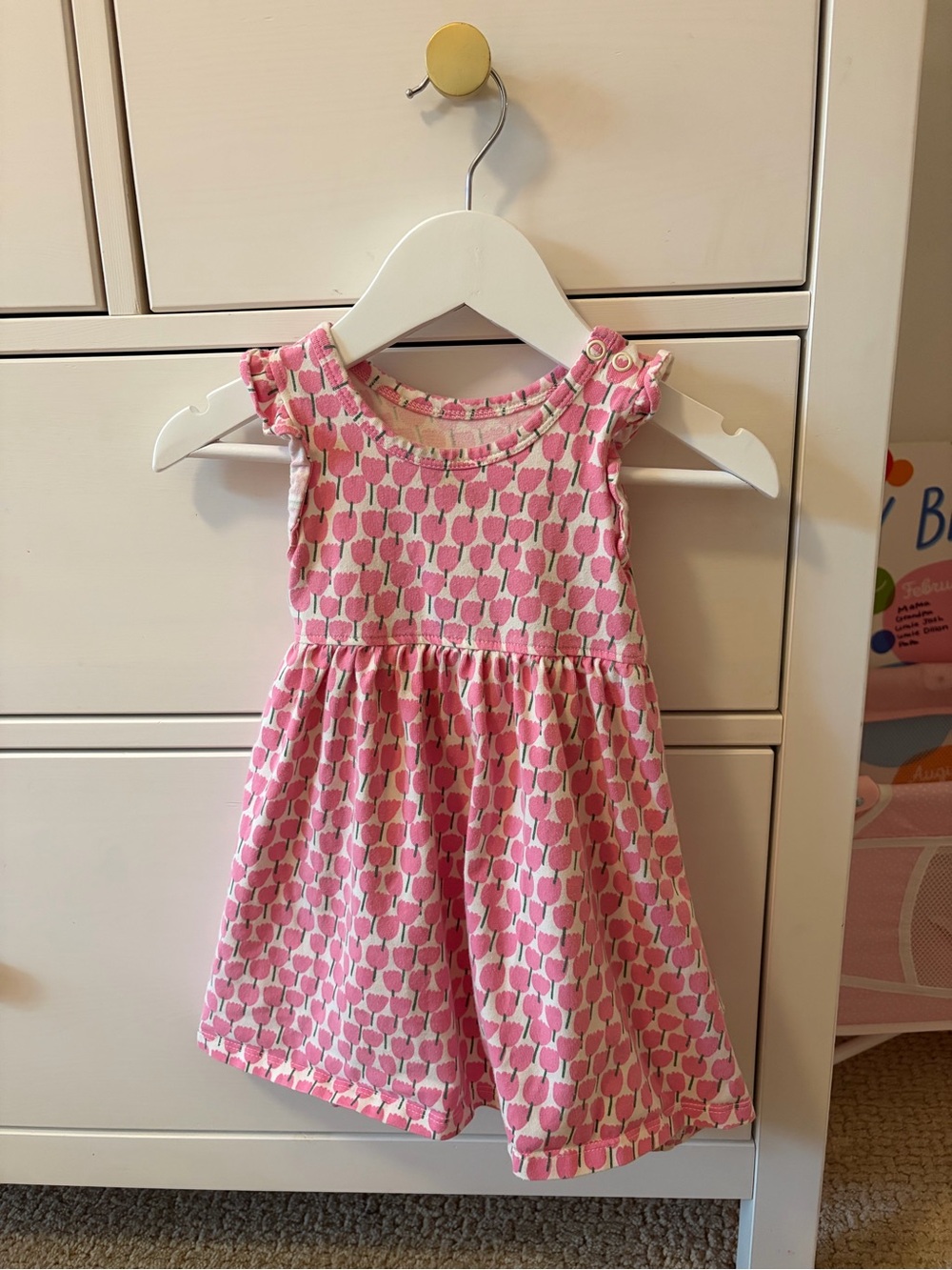 Pink Chicken Floral Bodysuit Dress Pink Baby Girl 12-18M Snap